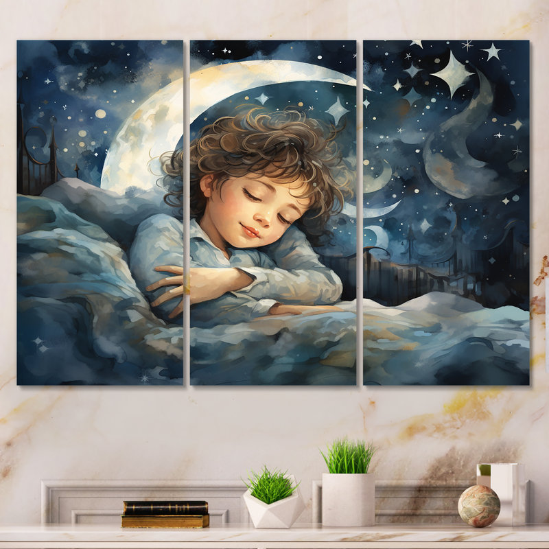 Childs Moonlight Nursery 3 - Art mural de chambre de bébé, H 32 po x l 48 po