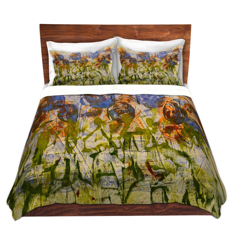 Ensemble de housse de couette en microfibre DiaNoche par Dora Ficher - Fleurs mauves