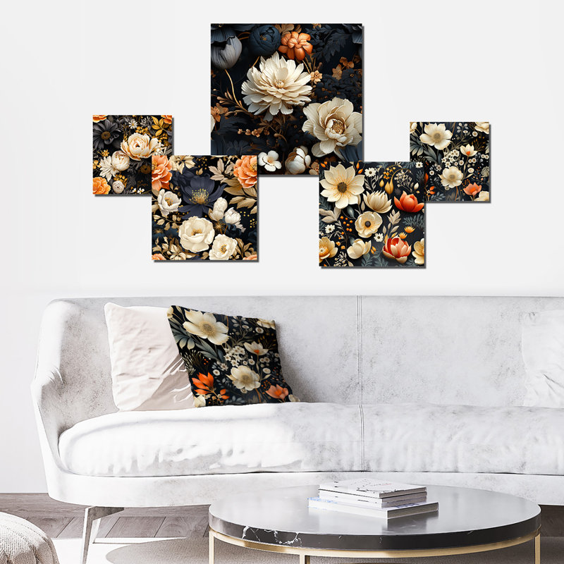 Elsa - ensemble d'art mural floral de 5