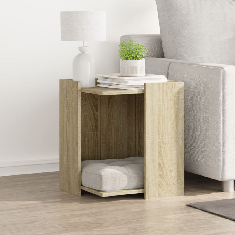 Engineered Wood Litter Box Enclosure, Sonoma Oak, 51cm H x 42cm W x 42cm D