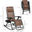 2 chaises berçantes d'extérieur, chaise berçante pliable à gravité zéro avec coussin, porte-gobelet et téléphone, brun. Structure en métal, chaise d'escalade en tissu respirant, support 2Pcs Space Efficient Choice. Brun