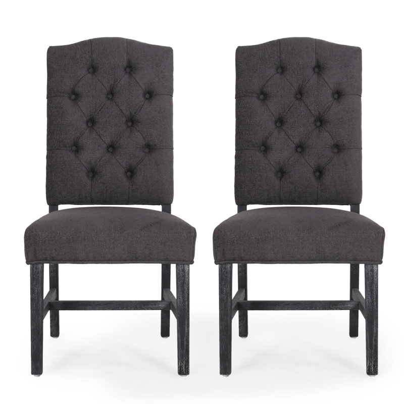Chaise d'appoint capitonnée en tissu, Gris / Gris