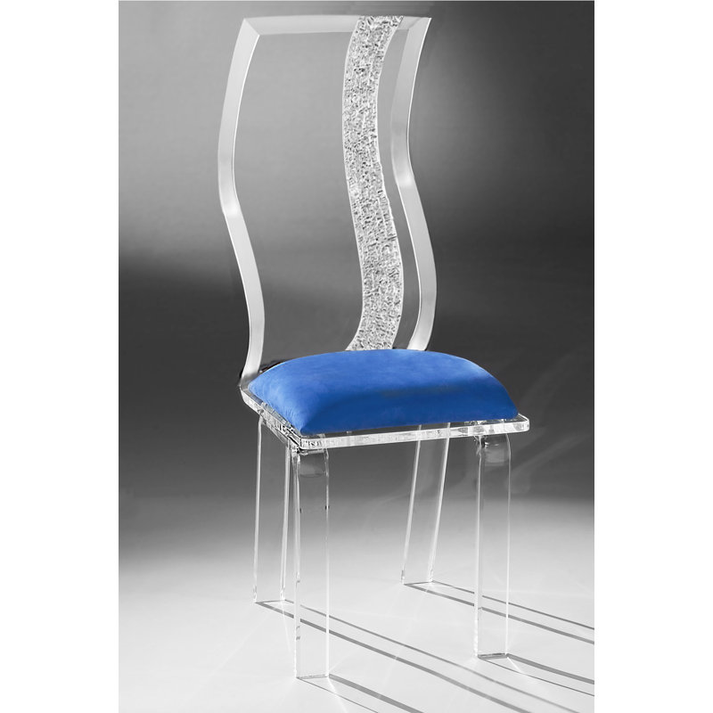 19'' H Upholstered Side Chair, Cobalt