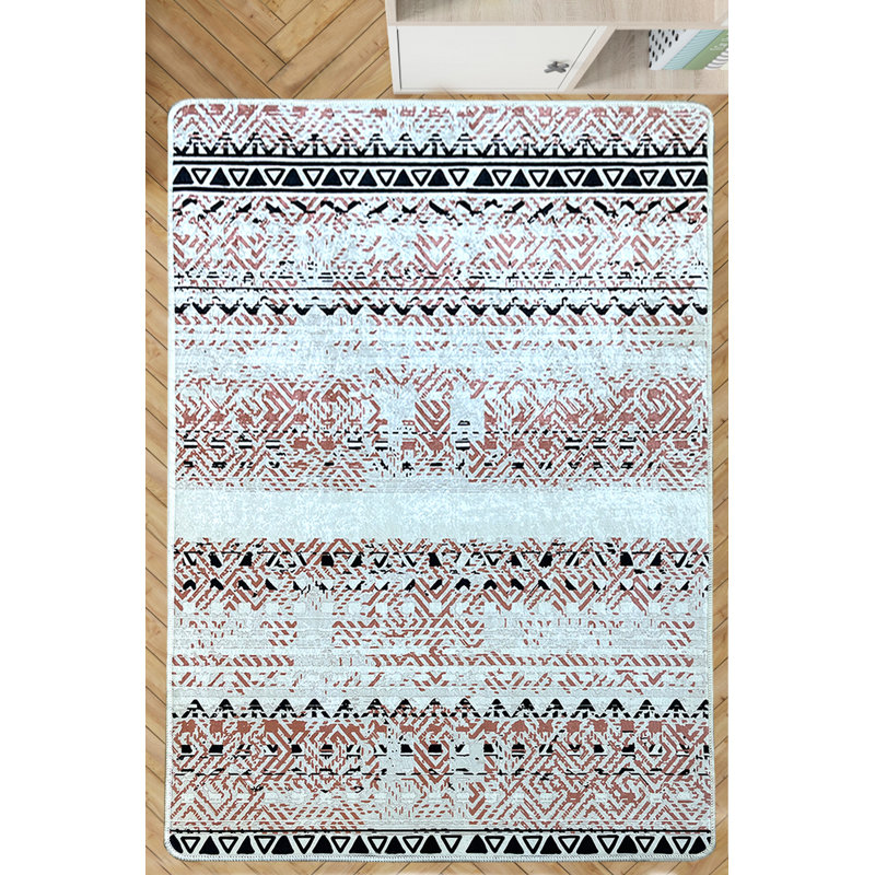 Stylish Polyester Area Carpet, 3.3 x 5.2 ft | 100% Antibacterial Material, 0.4 in Pile Height | Non-Slip Underside, Machine Washable | Perfect for Living Room & Bedroom Decor, Soft & Durable Design