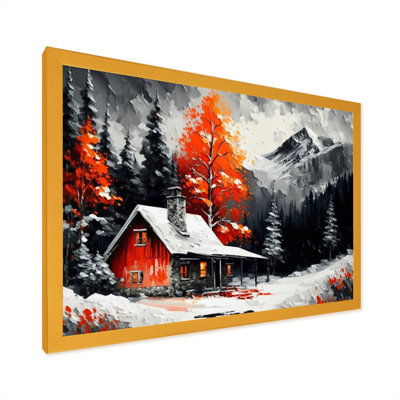 «Cabin in the Woods in Winter IV», reproduction sur toile