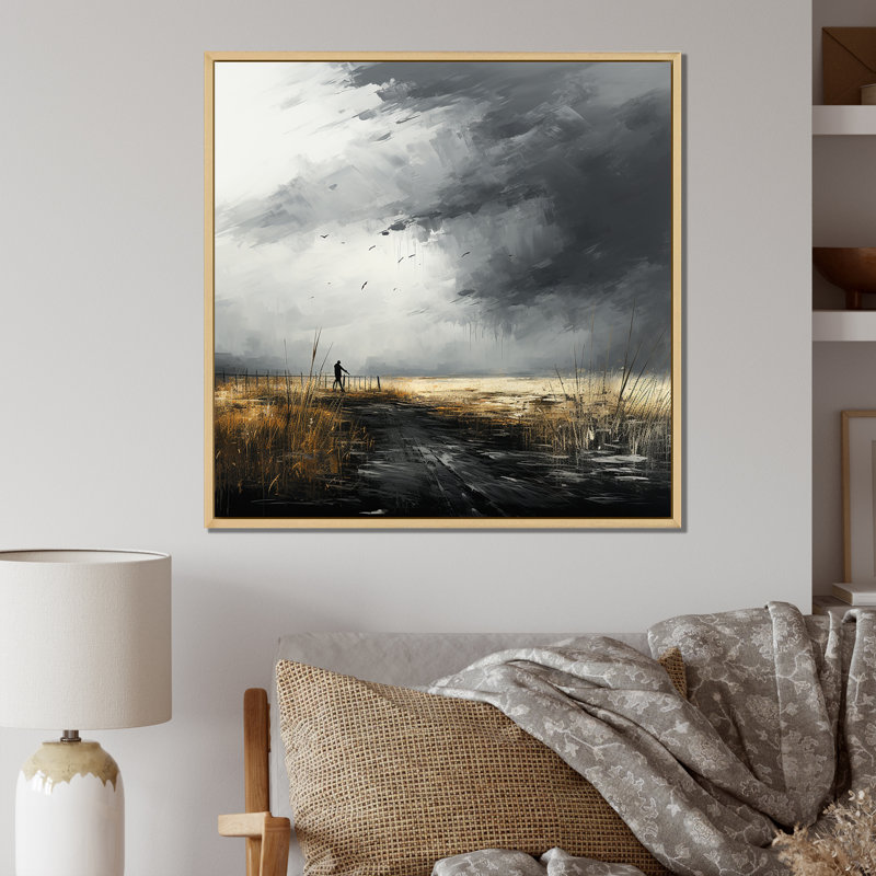 Impression sur toile Minimalisme, Cadre naturel flottant, H 16 po x l 16 po x P 1 po