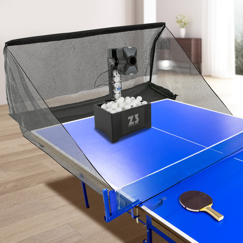 Machine à lancer automatique de tennis de table avec filet OUKANING