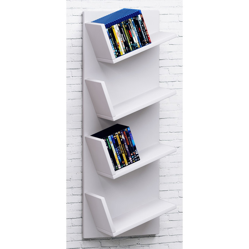 H Media Shelves, White, 180cm H x 33cm W x 16cm D