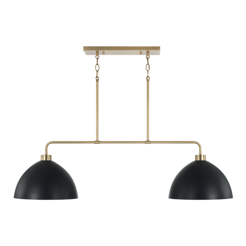 Lustre linéaire moderne à 2 lumières Ross, Noir