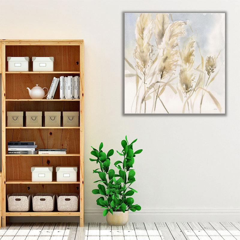 Pampas grasses - reproduction d'art sur toile, H 12 po x l 12 po