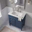 Meuble-lavabo bleu foncé 30 po avec lavabo supérieur, meuble-lavabo moderne simple à 2 tiroirs et tiroir basculant-130933839-130933846