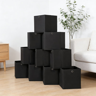 Foldable Fabric Storage Cubes With Handles - Collapsible Organizer Bins For Home, Closet, And Toy Storage, Set Of 10