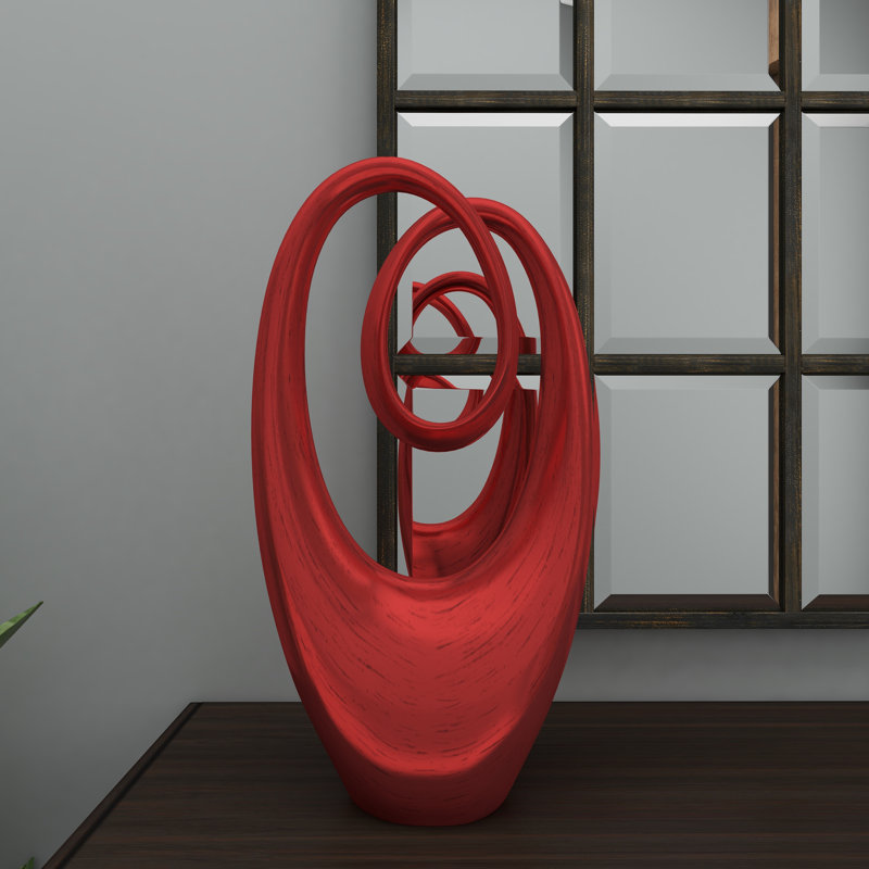 Abstract red polystone sculpture, Rouge