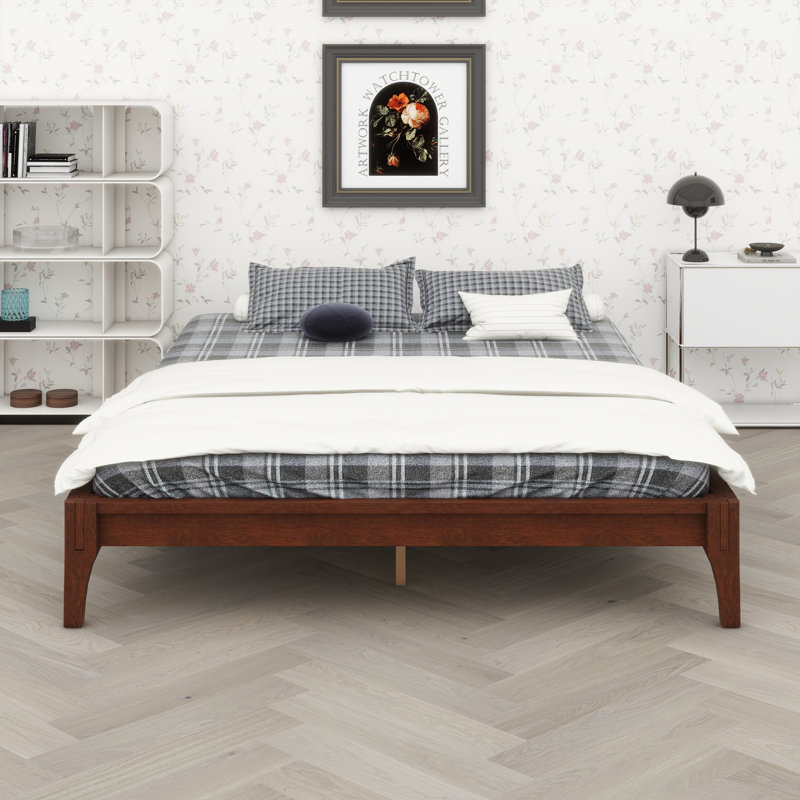 Lit plateforme en bois de bambou massif, Chocolat