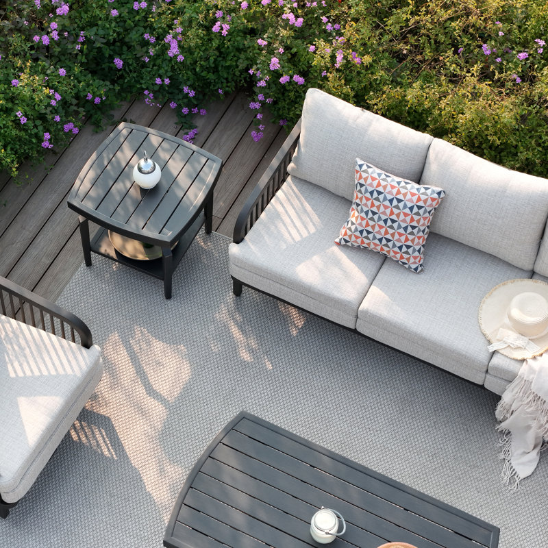 Asheville Patio Aluminum 5 Person Conversation Set With Cushions