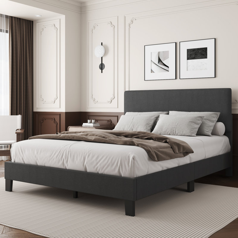 Issi Upholstered Bed, Full / Double, Dark Gray