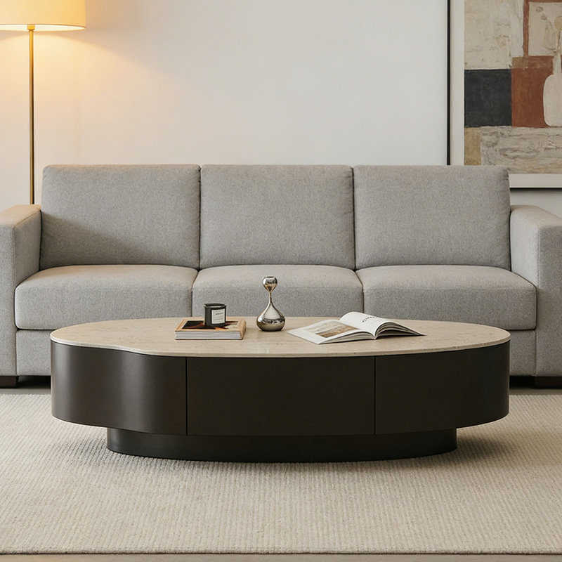 Table basse de salon Modern Creativité, H 12,99 po x L 47,24 po x l 23,62 po, Black