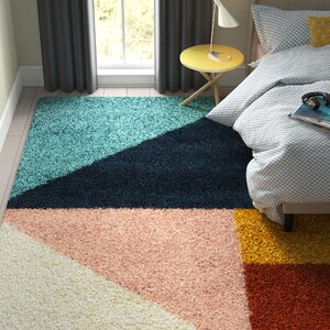 Satter Geometric Brown/Yellow/Blue Area Rug