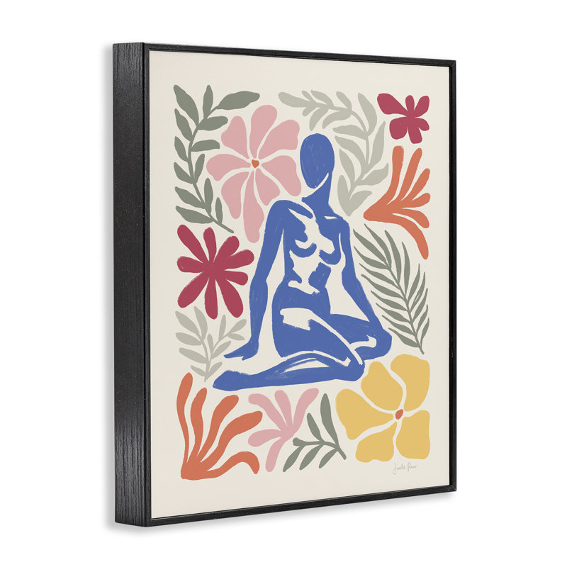 «Abstract Garden & Woman», estampe numérique encadrée par Janelle Penner, Giclée encadrée noir minuit, H 14 po x l 11 po