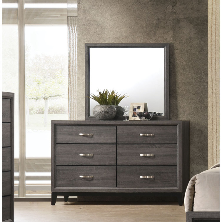 Commode double 6 tiroirs avec miroir Aarit