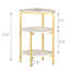 Ensemble de salon de table de bout à 3 niveaux, 2 pièces, table d'appoint en faux marbre de style moderne avec structure en métal et patins en caoutchouc souple, petite table de chevet 2 pièces-660146490