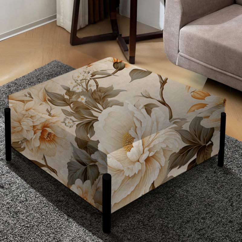 Vintage Florals VI - Grand repose-pieds carré Plants