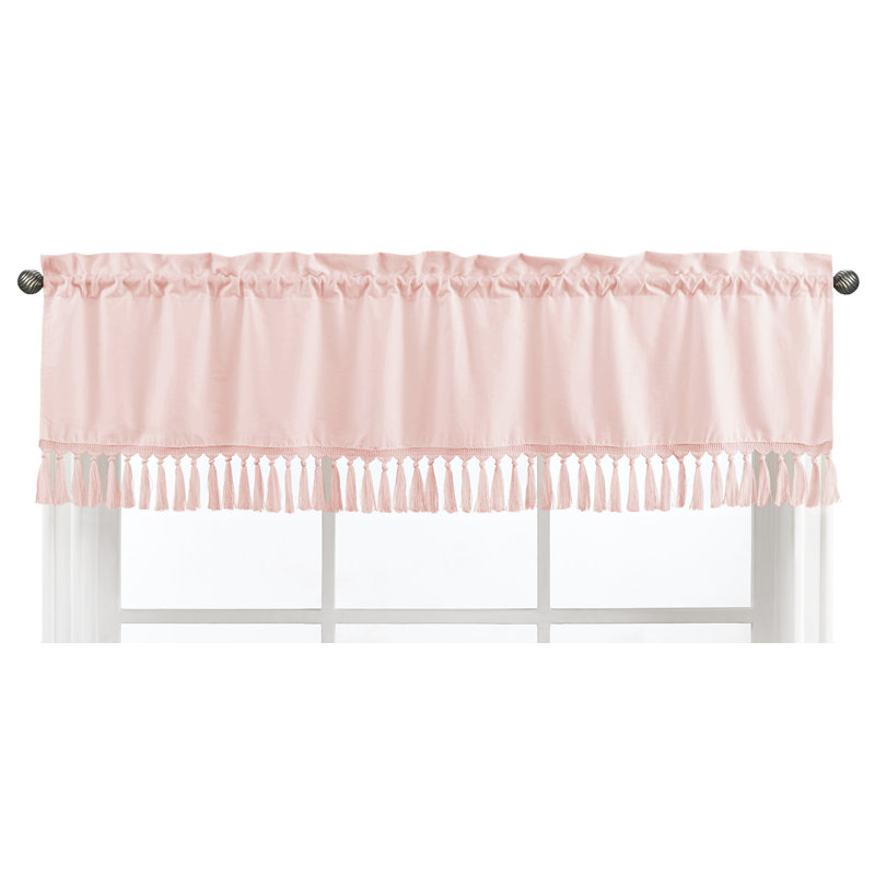 Cantonnière de couleur unie en coton sur mesure 54 po, Rosé