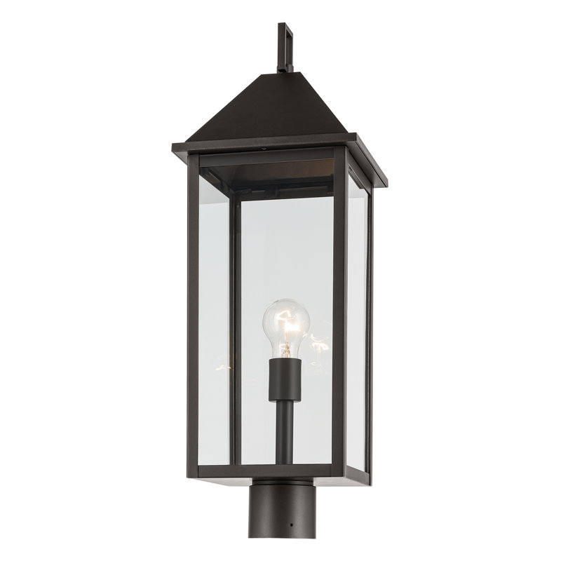 Lampadaire d'extérieur 25 "à 1 lumière avec verre transparent 25", Bronze