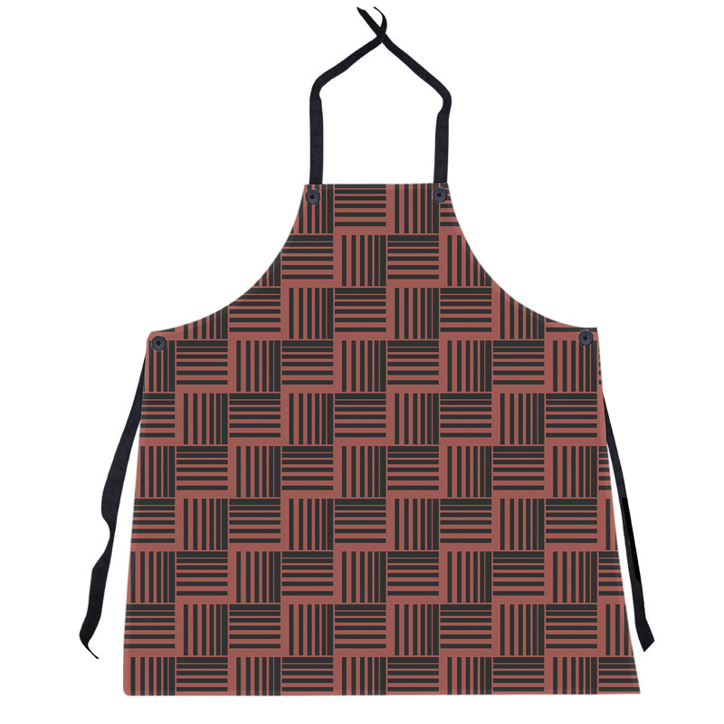 Tablier à rayures nattés classique, Rouge/noir
