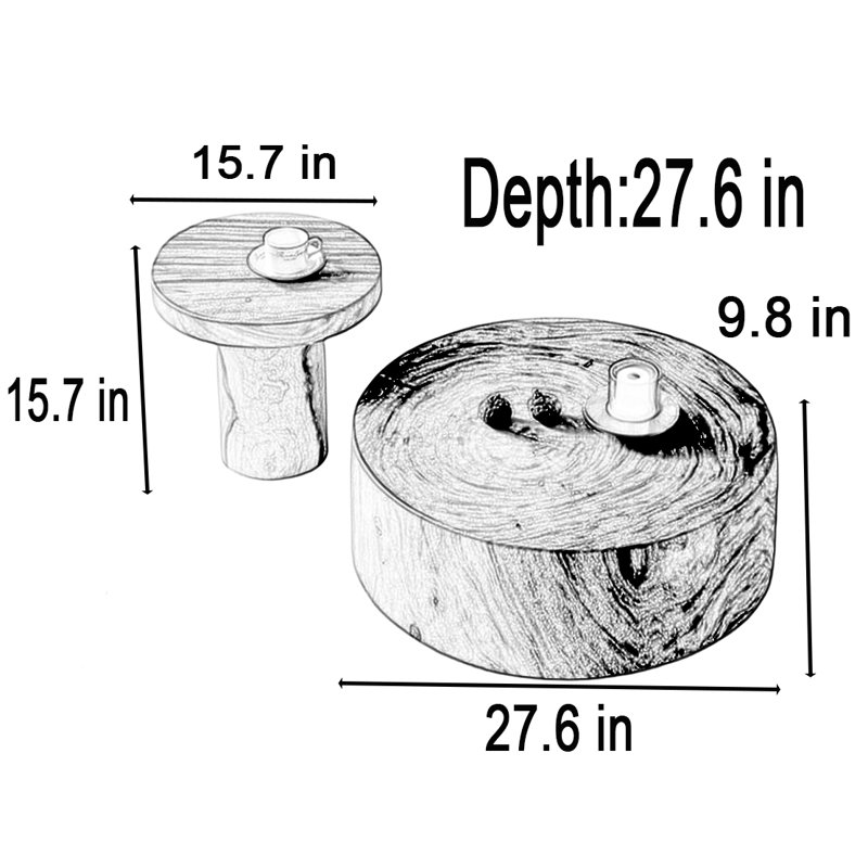 Klemperer, H 9,8 po x L 27,6 po x l 27,6 po