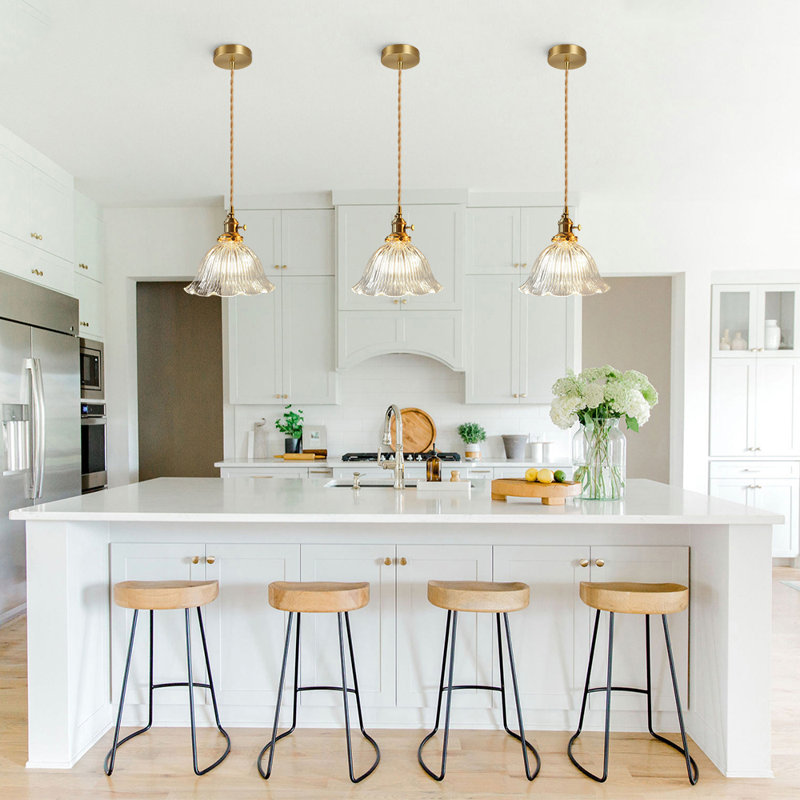 1 - Light Brass Pendant, Clear