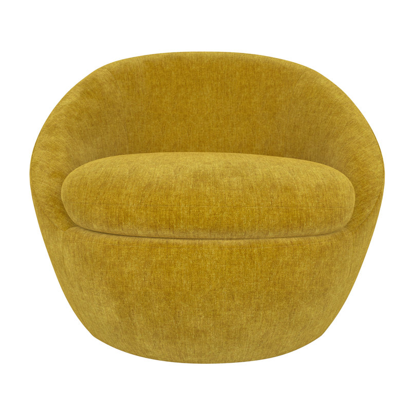 Fauteuil d'appoint pivotant rembourré Kate Eldin, Chenille jaune