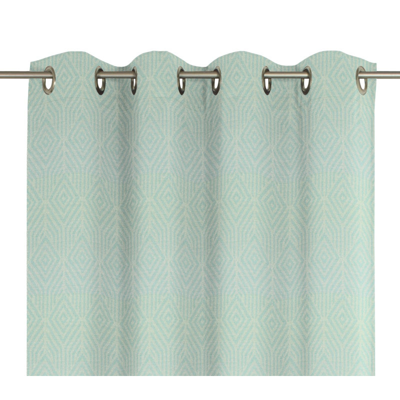 Caleigh Easy Diamond Eyelet Opaque Curtain, 145 W x 145 D cm, Turquoise/Honey Dew