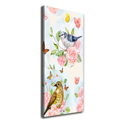 Birds, butterflies and roses 1 Piece Wrapped Canvas Wall Art