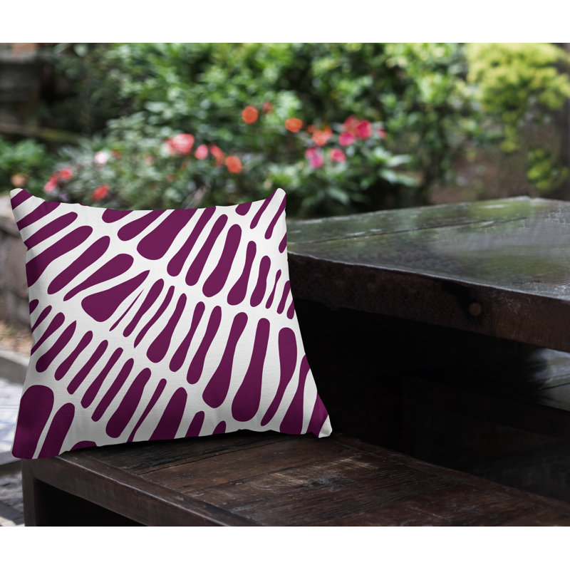 Locke Tribal Abstract Indoor/Outdoor Throw Pillow, Purple, 19H" x 19W"