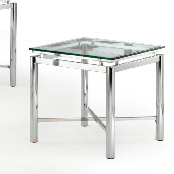 Delara Glass Top End Table