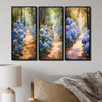 Hortensias dans le chemin du jardin I - Collection de décorations murales traditionnelles