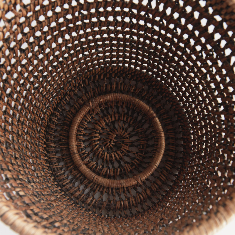 BURMA RATTAN HURRICANE SMALL, 12.60" H x 8.66" W x 8.66" D, Brown