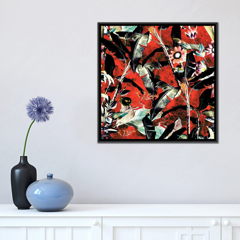 «Tropical Jungle II» par Burcu Korkmazyurek - impression sur toile tendue, H 18 po x l 18 po x P 1,5 po, Pas de tapis