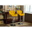 2 tabourets de bar hydrauliques jaunes contemporains - siège en cuir d'unité centrale à hauteur réglable avec repose-pieds de soutien de 2 po