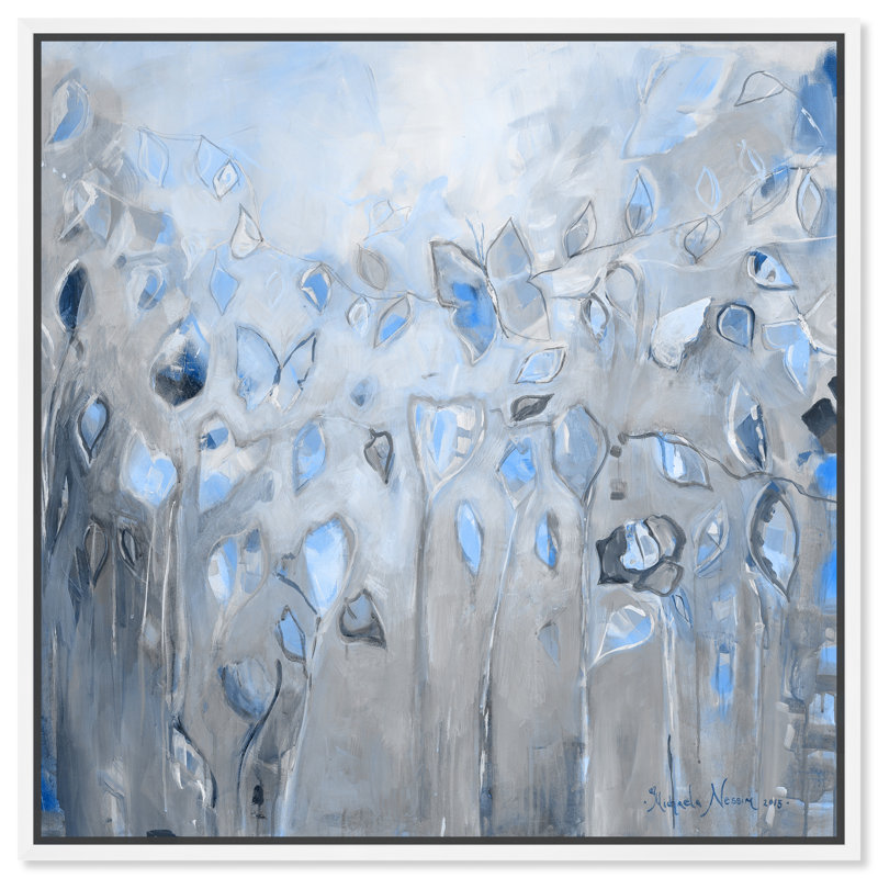 " Butterfly Dance ", White Framed Canvas, 30" H x 30" W