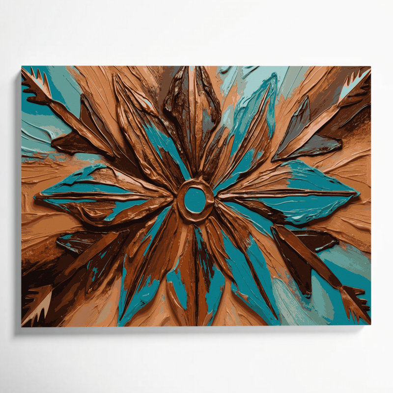 Southwestern Patterns Arrowhead Geometry 202 Brown Canvas Wall Art, 20" H x 30" W
