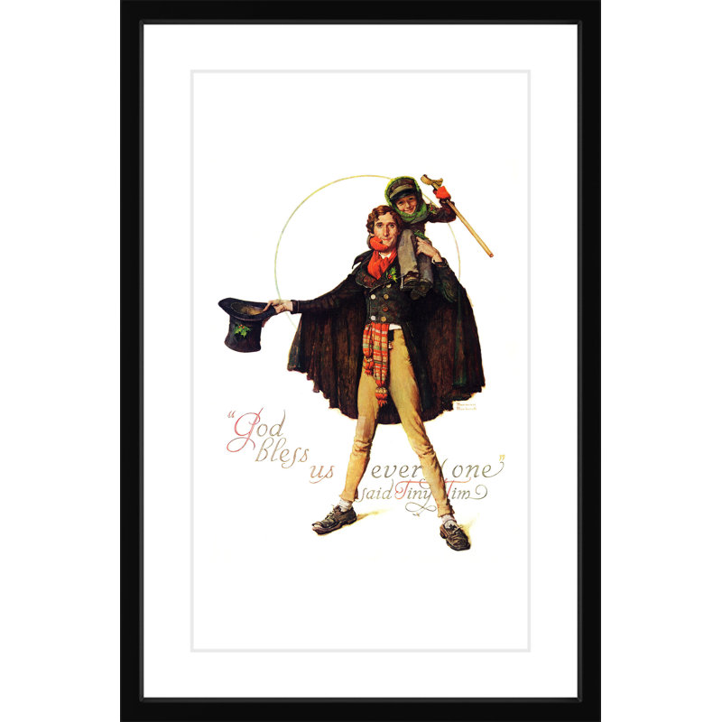 «Tiny Tim» par Norman Rockwell, reproduction d'art encadrée, H 30 po x l 20 po