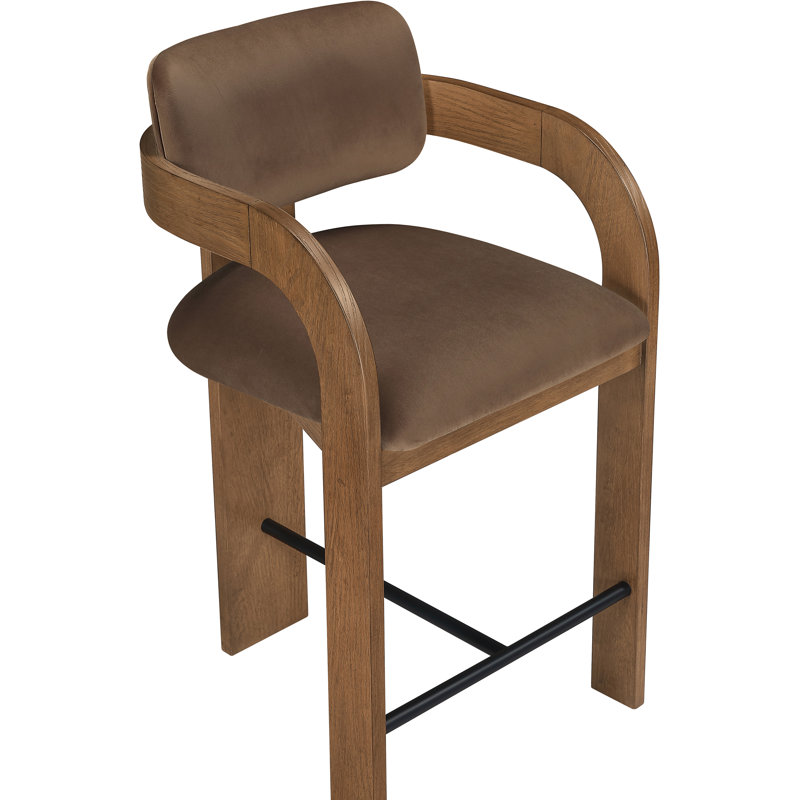 Tabouret de comptoir Cedra, Brun, Brun