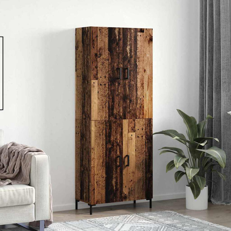 Highboard 69.5 X 34 X 180 Cm Engineered Wood, Old Wood