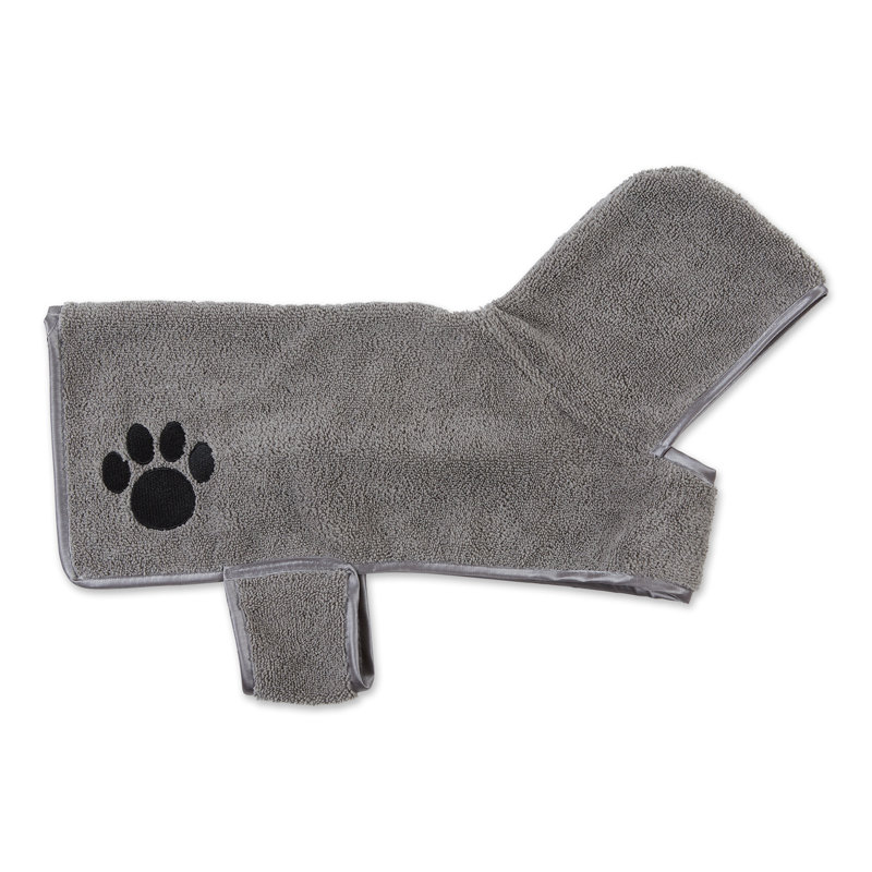 Couverture en polyester AQUA brodé PAW, L 20 po x l 14 po, Gris