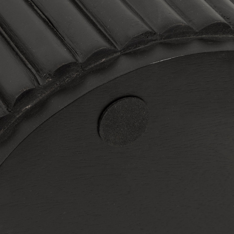 Table à boissons ronde en bois nervuré, Noir