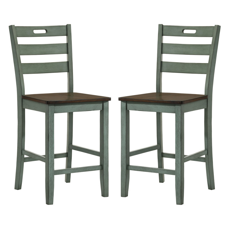 Tabouret de comptoir en bois massif 24 po Gaspar, Vert