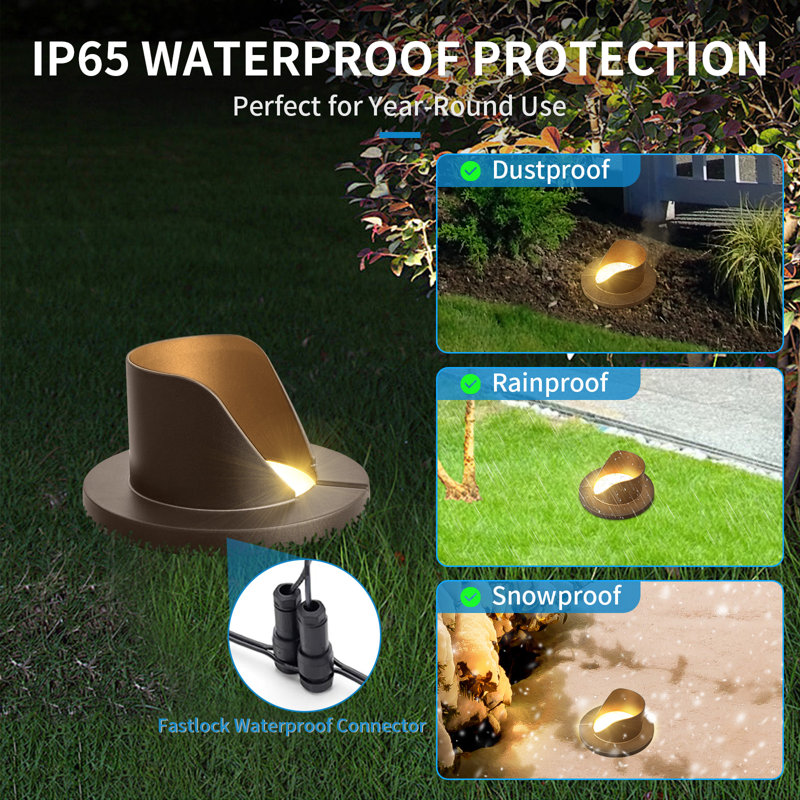 4PK LED Landscape In Ground Outdoor, Low Voltage Ultra Bright, IP65 Waterproof, 3000K