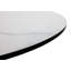 Table de salle à manger ronde style Mid-Century moderne, finition marbre blanc-551191186